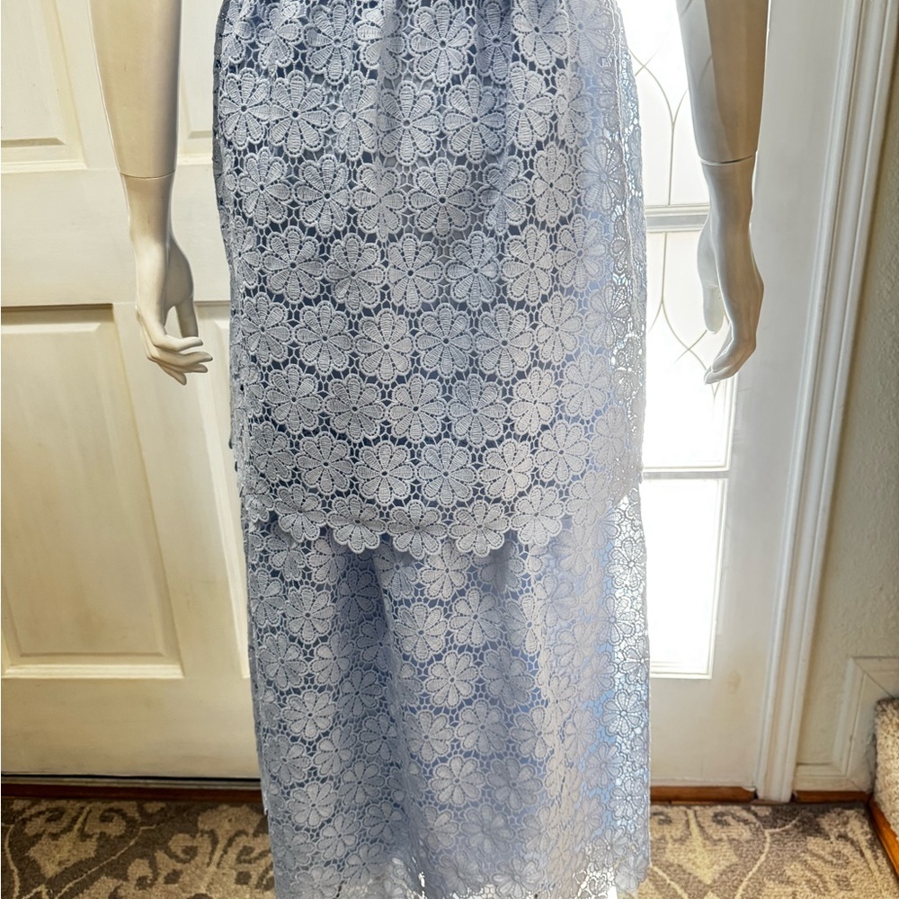 Arula Elegant Blue Lace One-Shoulder Dress Size 2XL. J-53 - Picture 11 of 14